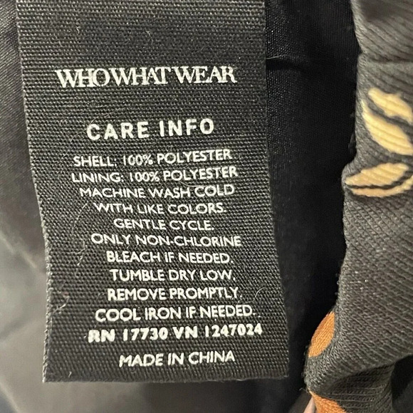 Who What Wear Womens M Jacket Black‎ Fall Floral Zipper w/ Pockets Cinch Waist - Picture 5 of 11